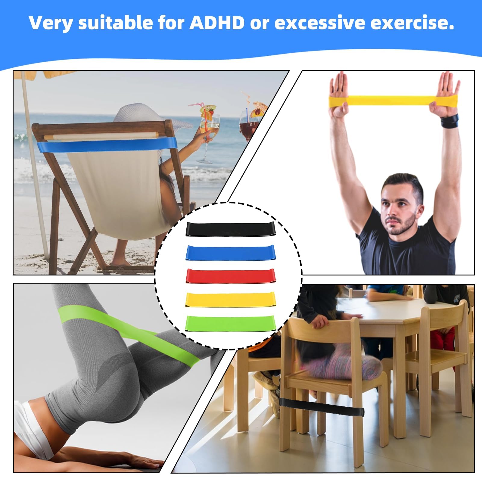 Stuhlbänder Für ADHS-Kinder - Elastische Fidget-B Produktbild-Vorschau 7