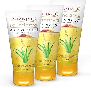 Patanjali Saundarya Aloe Vera Gel Kesar Chandan, for Skin Hydration and Nourishment with Natural Aloe Vera Extract 150ml (... Price In India