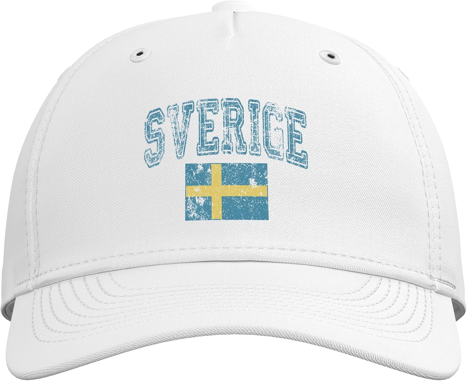 Vintage Retro Faded Sverige Sweden Flag Swedish Pride Adjustable Baseball Hat