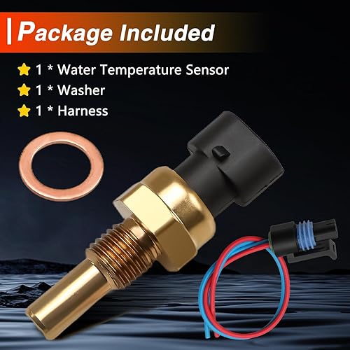 Miniatura 8 de Sensor de temperatura del refrigerante del motor, sensor de temperatura del agua ECT con arnés Compatible con Chevrolet Tahoe Malibu Equinox Saturn