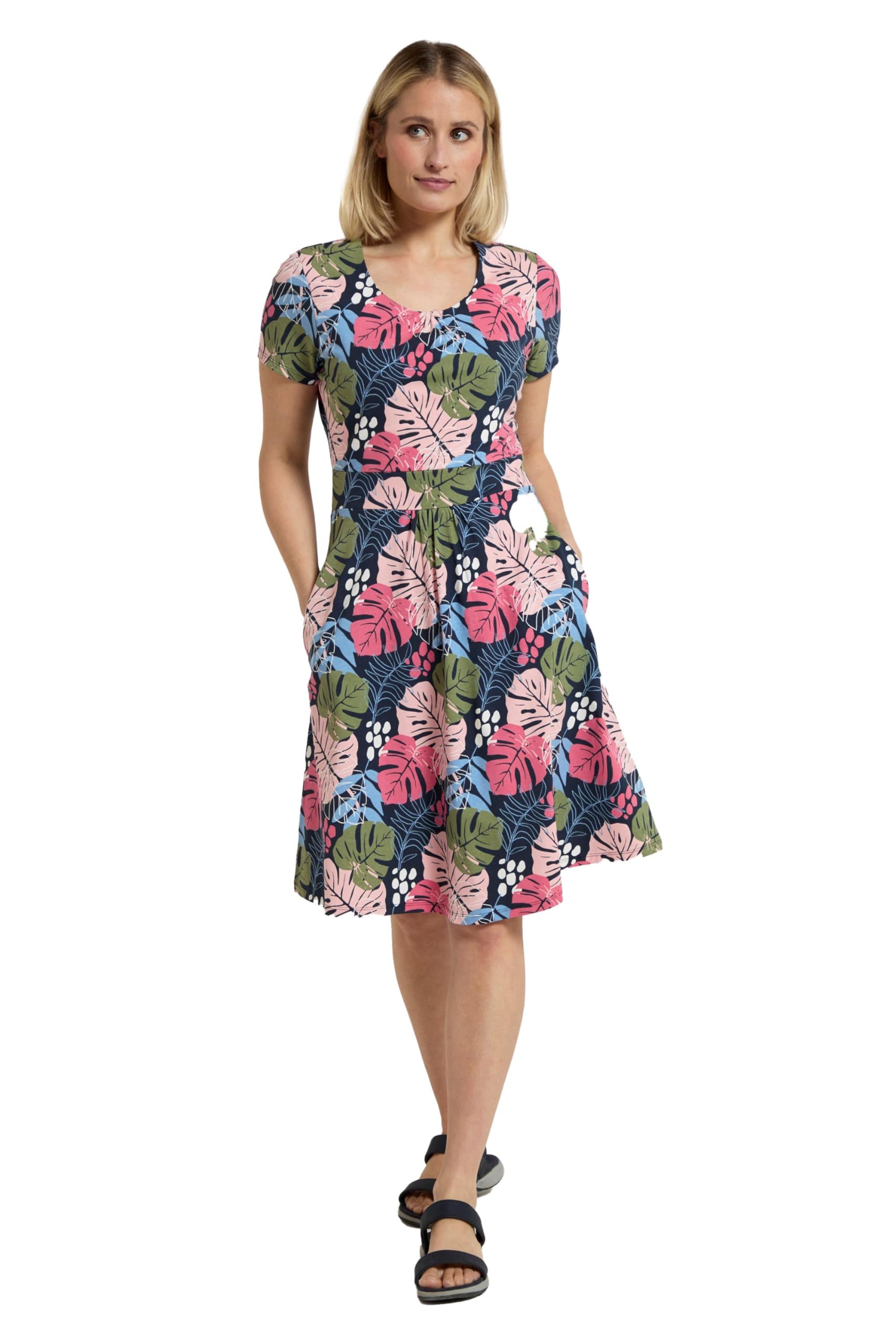 Orchid Patterned Womens UV Dress - Dark Blue