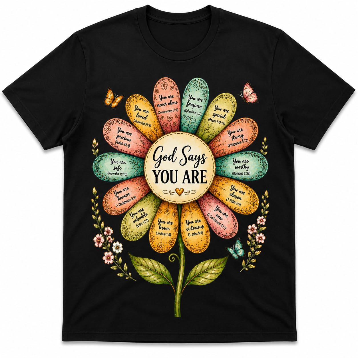 God Says You are Christian T-Shirt for Women | 100% Cotton-picture-27