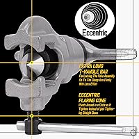 Vista 4 de KOOPOOL Kit de herramientas de abocinación excéntrica con 7 troqueles, tamaños (3/16-3/4 pulgadas), ángulo de 45 grados, cono, excéntrico, juego