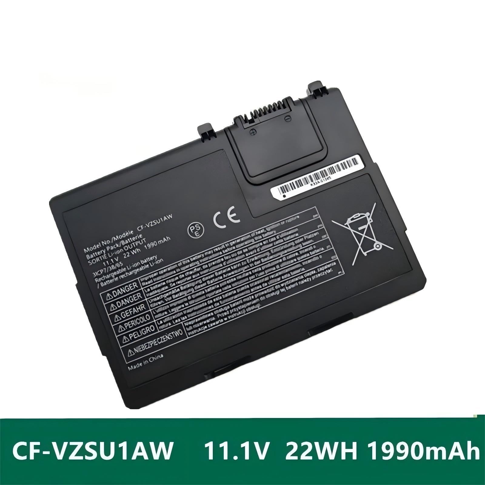 Compatibile con Panasonic, batteria for laptop CF-VZSU1AW/CF-VZSU1BW | For ToughBook CF-33/CF33, 11,1 V 22 Wh (1990 mAh).