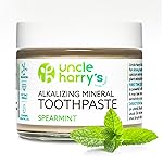 Uncle Harry\'s Spearmint Remineralizing Toothpaste | Natural Whitening Tooth Paste Freshens Breath & Promotes Enamel | Vegan Fluoride Free Toothpaste