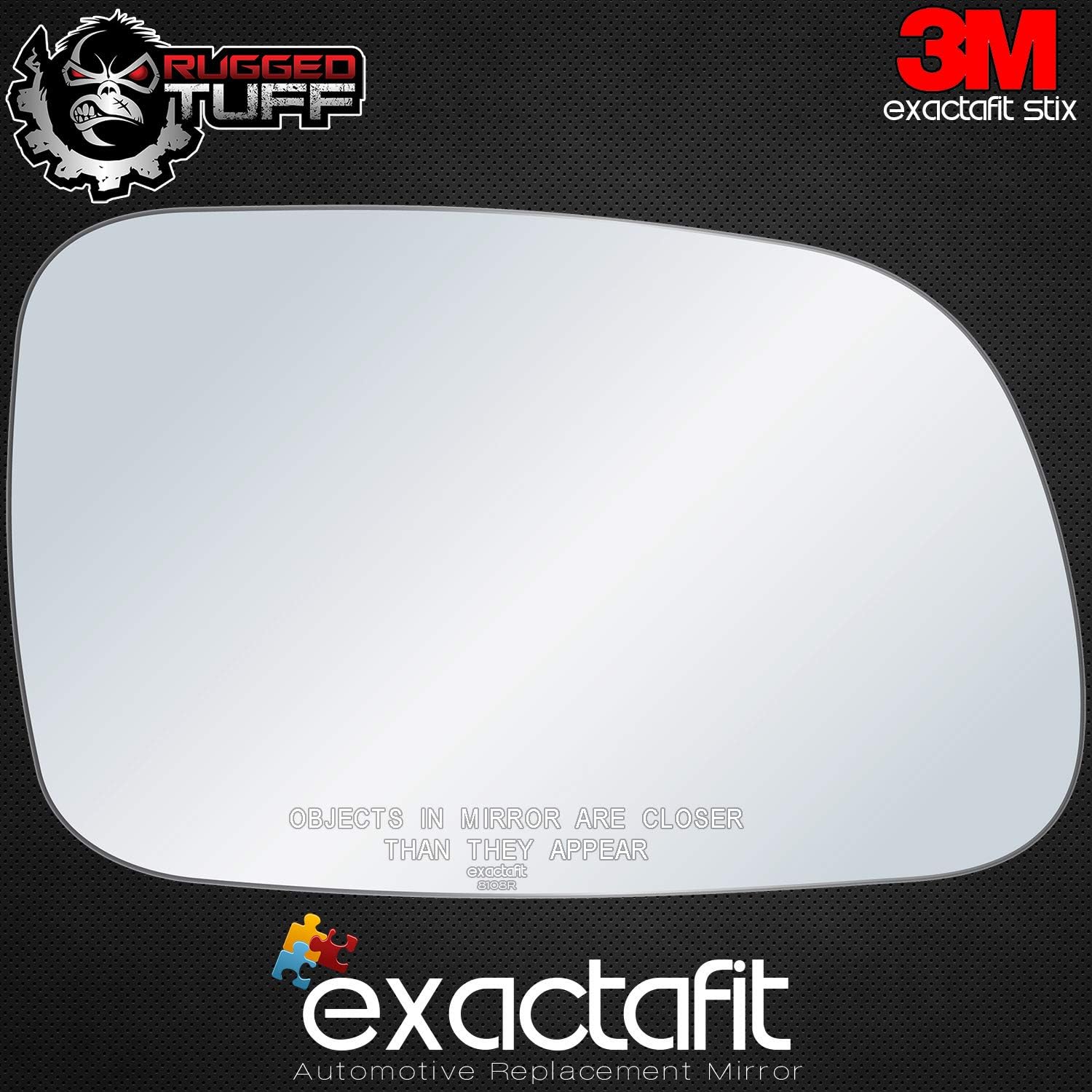 Passenger Side Mirror Glass Replacement For 1999 2000 2001 2002 2003 2004 Jeep Grand Cherokee Right Door Convex Mirrors exactafit 8108R