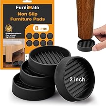 Non Slip Rubber Furniture Pads, Couch Bed Stoppers to Prevent Sliding, Furniture Coasters, Non Skid Furniture Grippers for Hardwood Floors Round 2 inches