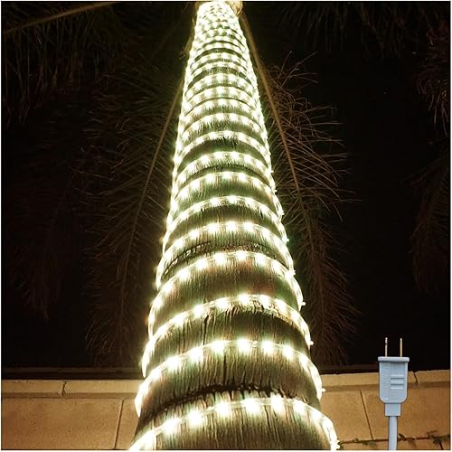 Miniatura 23 de Russell Decor 100 pies/30m Kit de lámparas de luces LED en cuerda para interiores y exteriores, iluminación decorativa brillante y flexible para