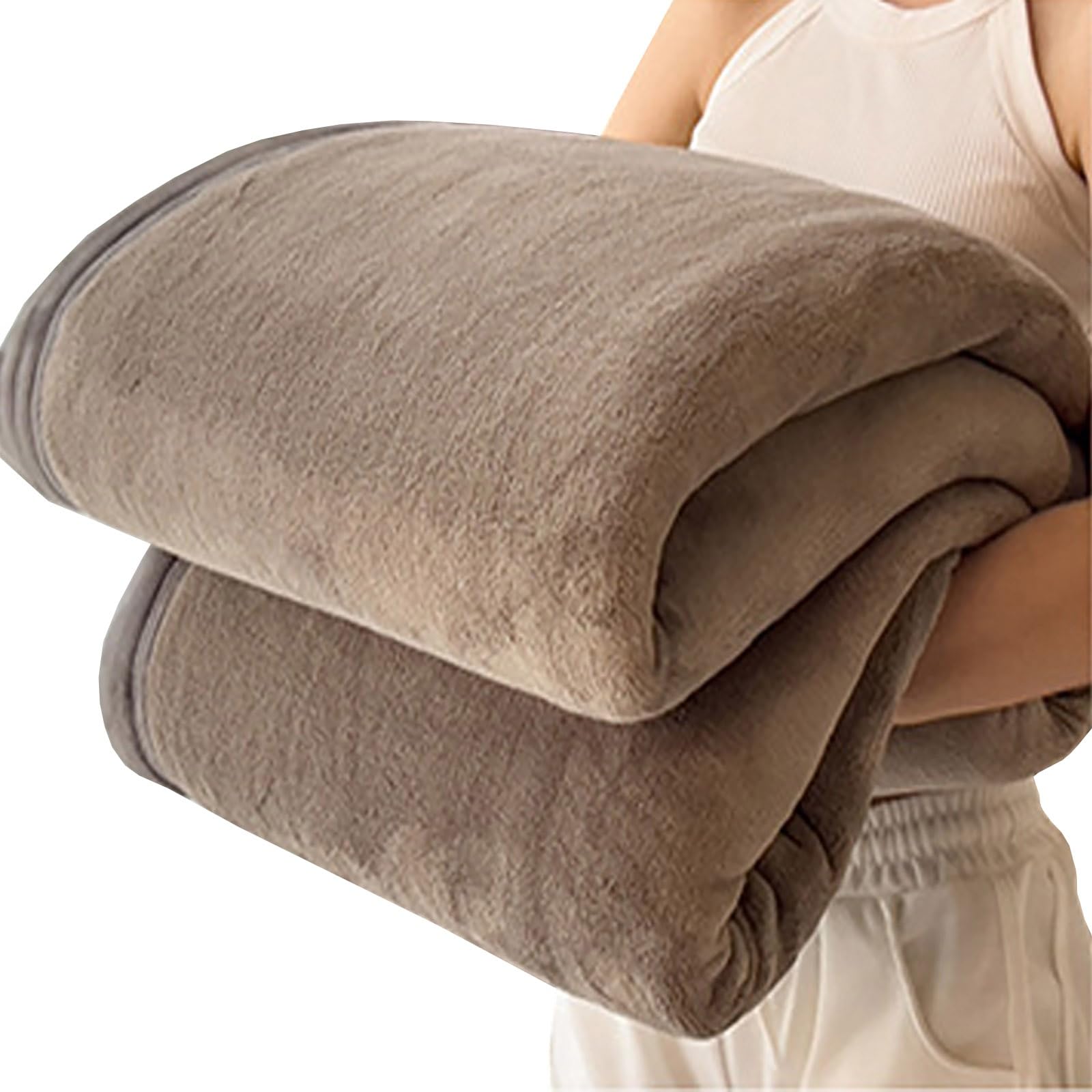 Plaid couverture polaire flanelle café grande taille 320x250cm