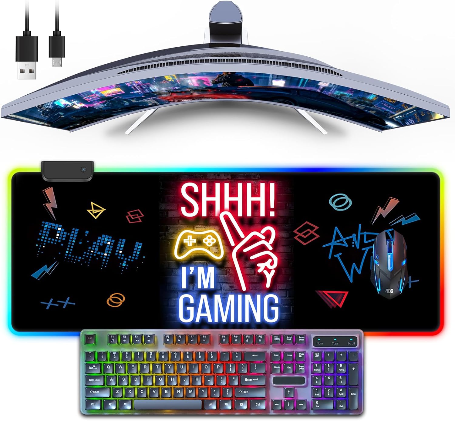 RGB Gaming Mouse Pad, Large Mousepad...
