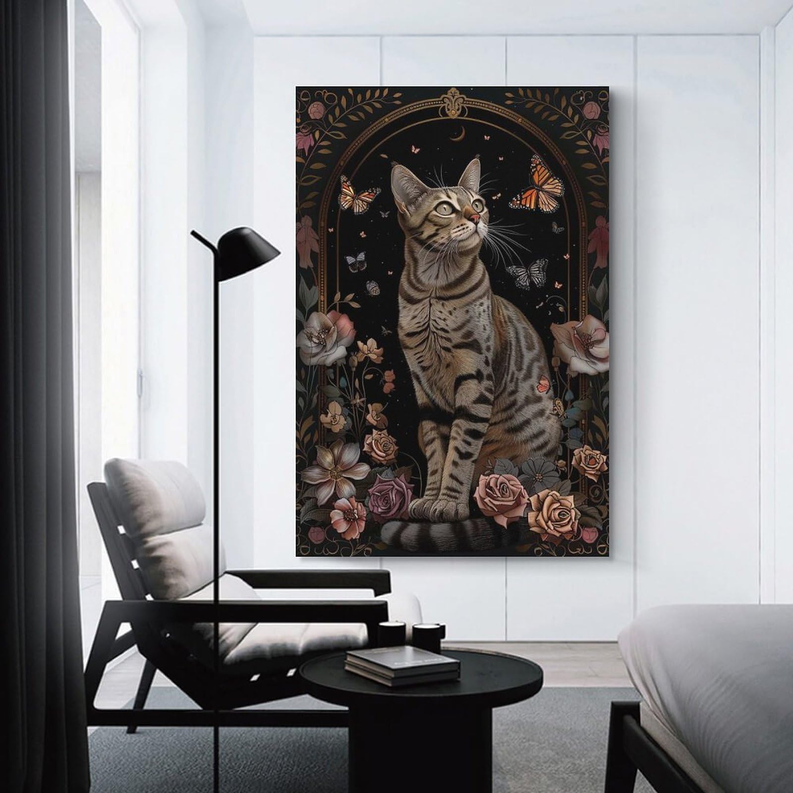 Junmoney Canvas Wall Decor Egyptian Mau, 20x30inch(50x75cm), for Bedroom Decor, Cosy Corners Or Studios, Decorative Wall Art for Cosy Rooms