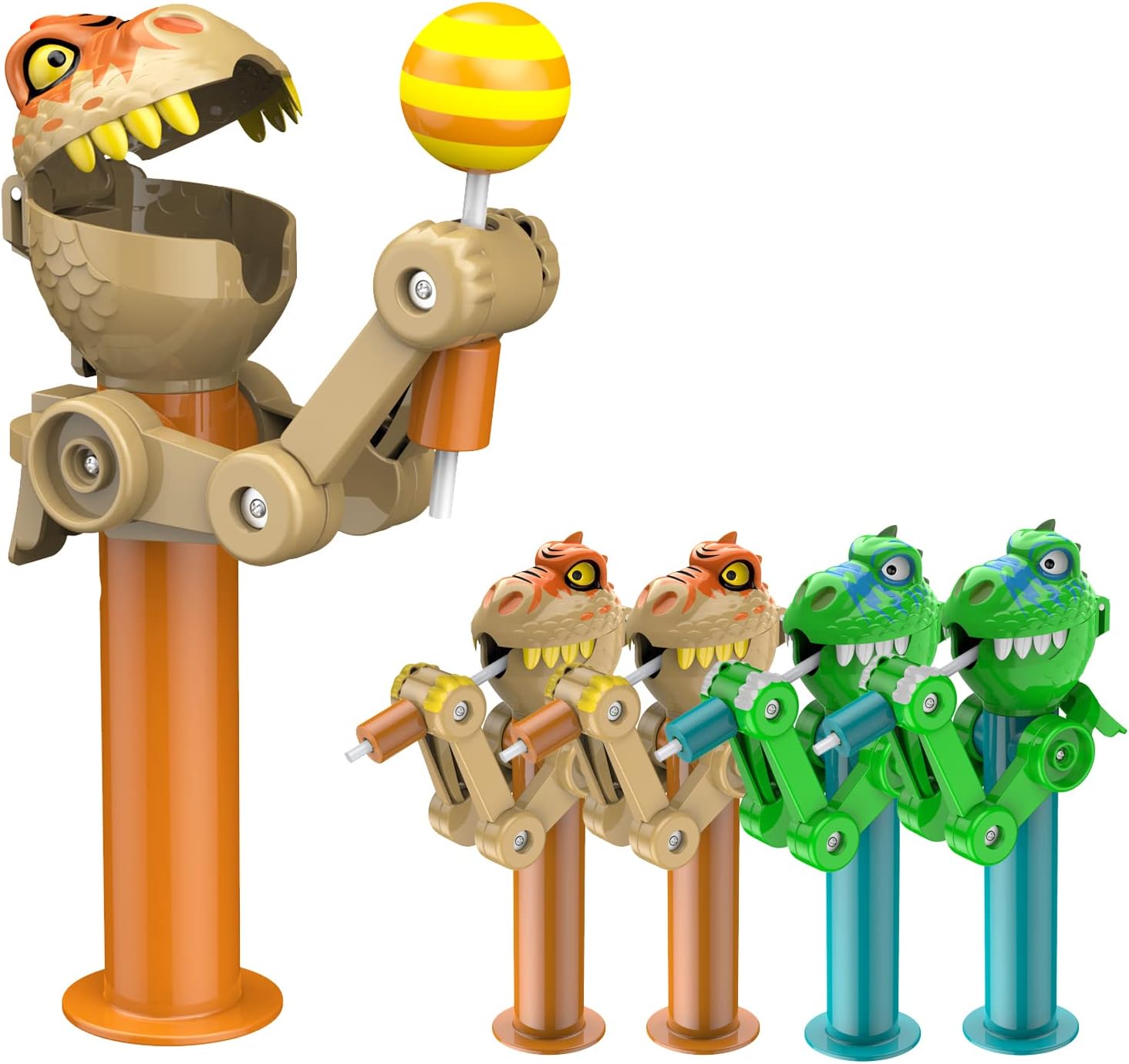 Creative Design Eat Lollipop Robot Lollipop Holder Funny Lollipop Station Gift Fashion Decompression Toy pop ups Lollipop -4 Packs