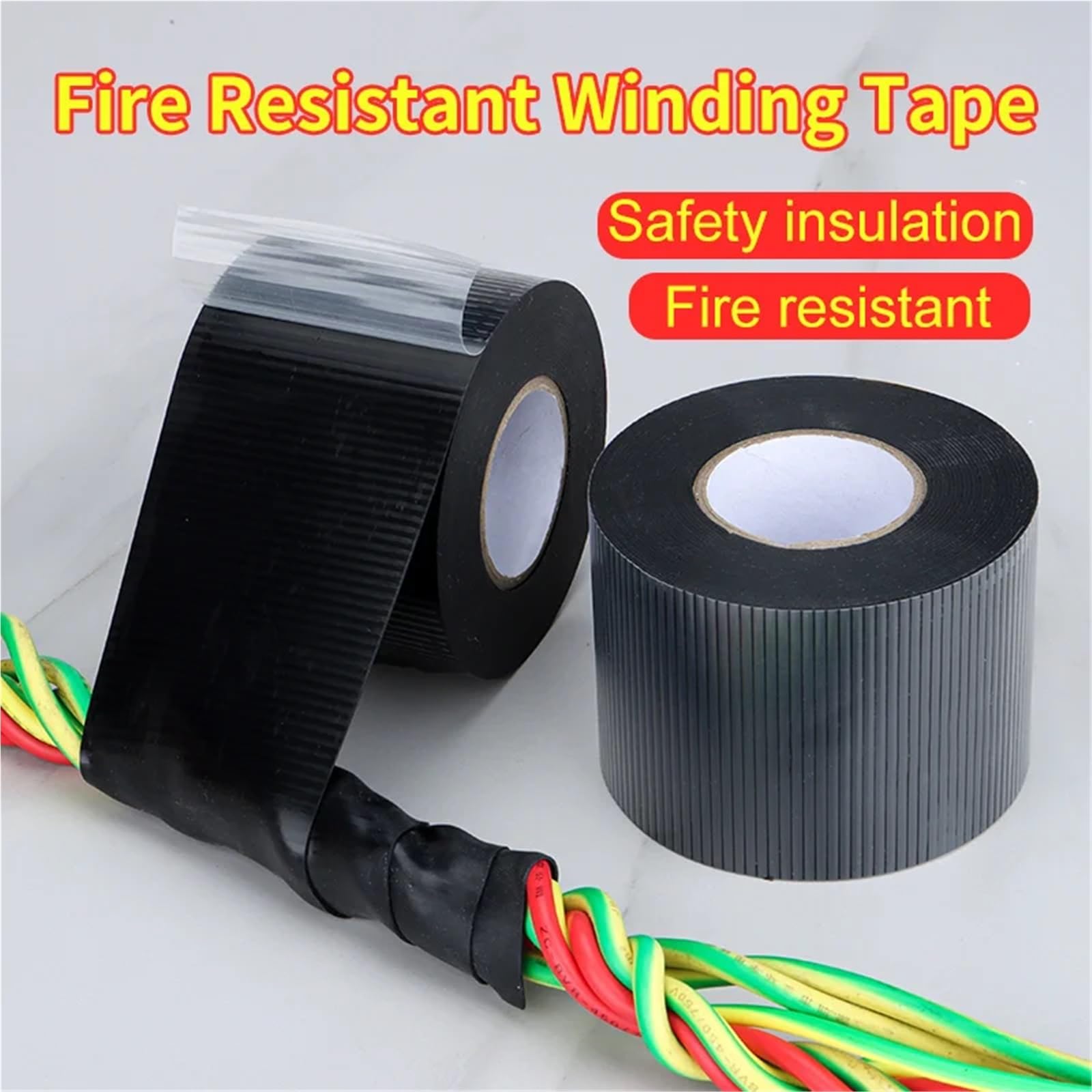 Isolierband Schwarzes Isolierband, selbstklebendes Gummi-Isolierband, Silikon, wasserdicht, Verstopfen, Reparatur, Dichtungsbänder, Verklebung