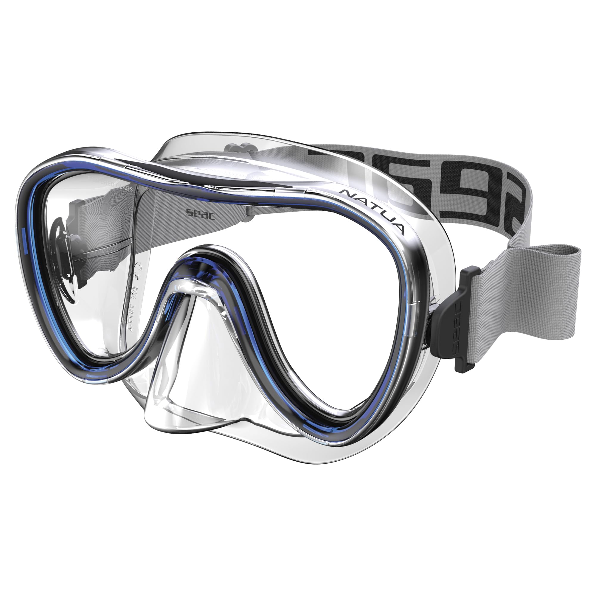 SEAC Natua , Single Lens Snorkeling and Diving Mask in Silicone, blue