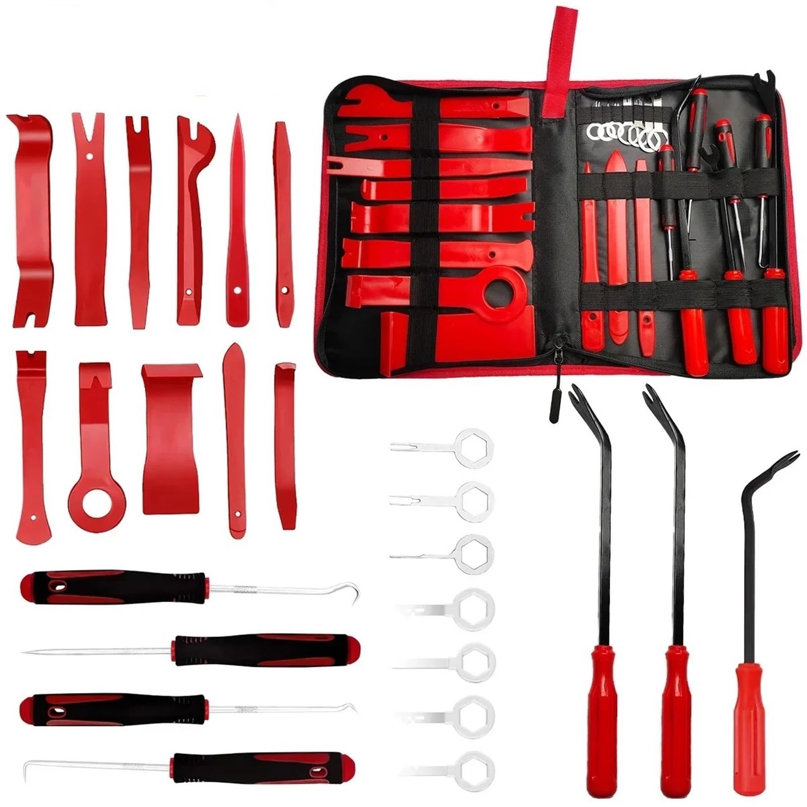 Herramientas for el Coche, Kit de desmontaje del Interior, Herramienta for Quitar molduras Paneles, desmontadores plástico for, Caja Herramientas Completa Manual para Hogar o Garaje(25PCS (Box))