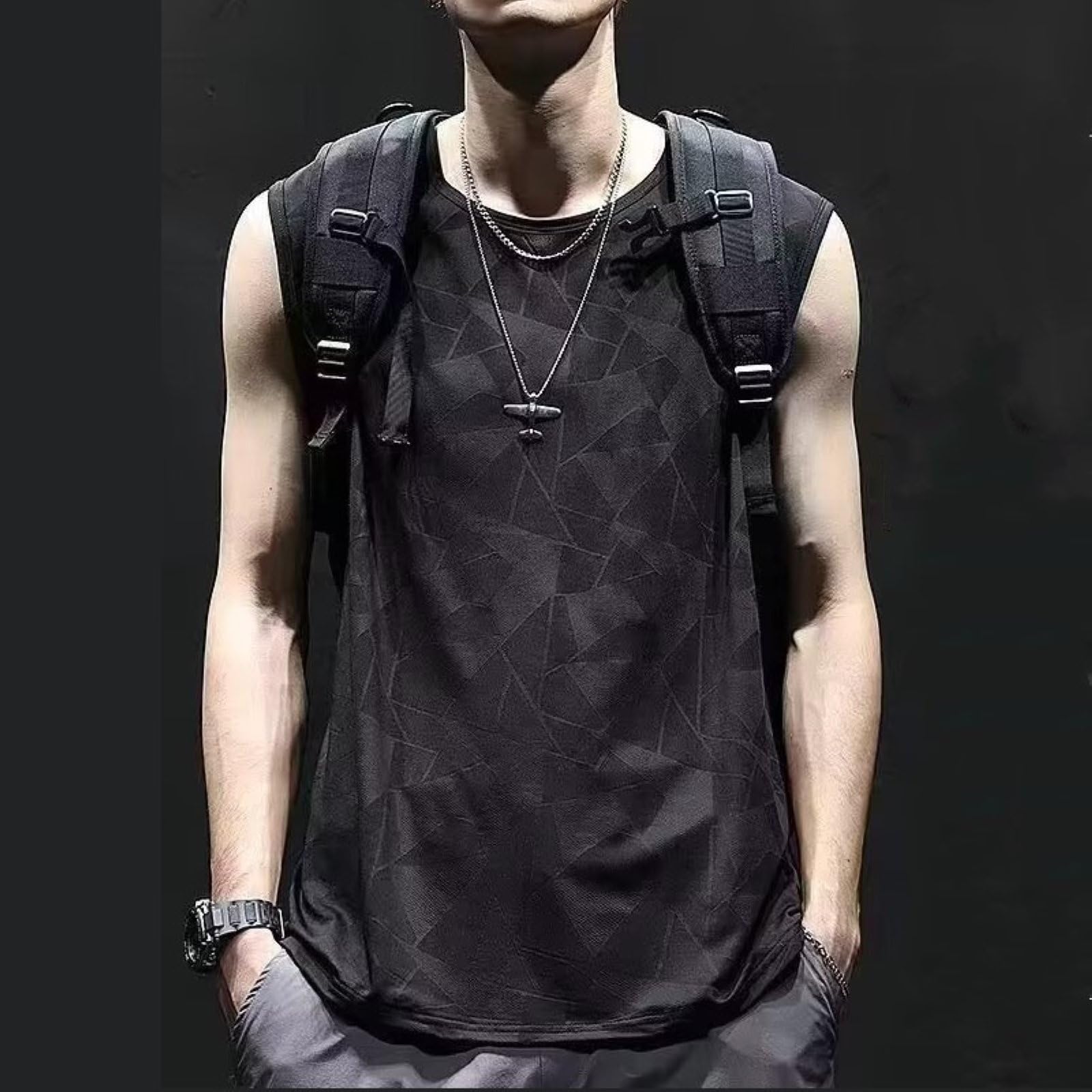 Canotte Fresche Ad Asciugatura Rapida da Uomo Dimagrante Body Shaper Vest Palestra Atletica T-Shirt Senza Maniche