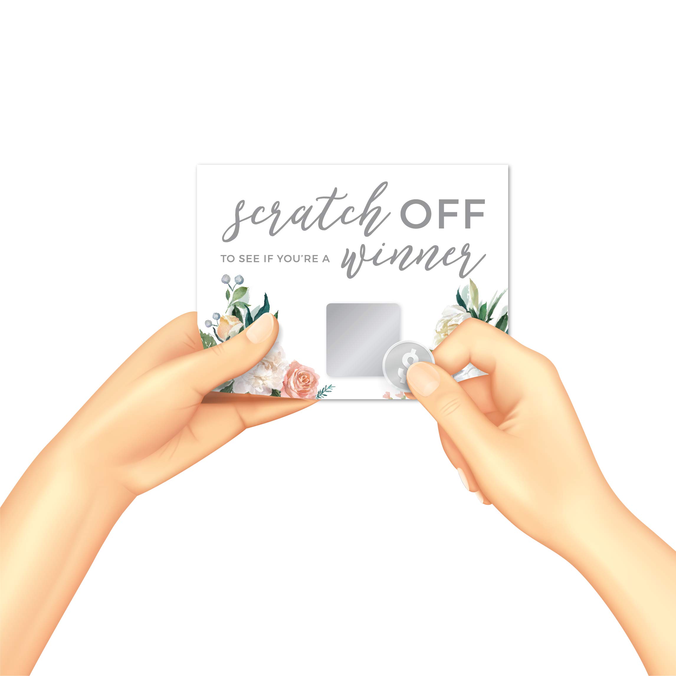 Andaz Press Baby Shower Game Cards – 'What’s On Your Phone?' 20-Pack, Peach Coral Floral Design - View #2
