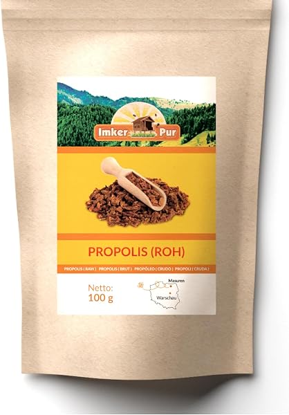 Propolis von ImkerPur, 100g, antibakteriell, rückstandsfrei, direkt vom Bienenstand (Propolis roh (in Stücken)