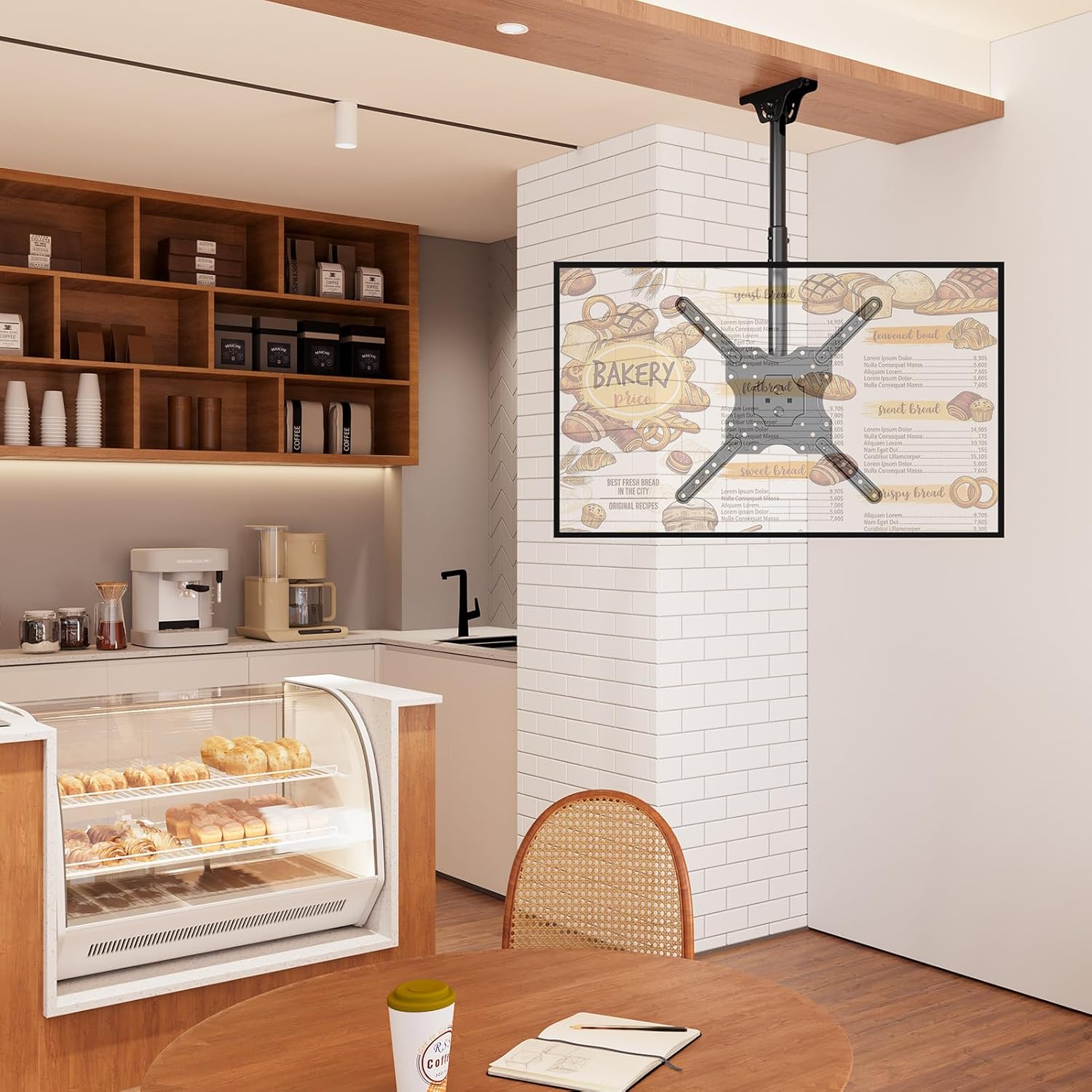 ELIVED Ceiling TV Mount Fits Most 26-65 Inch LED, LCD OLED Flat Screen TVs, Full Motion Height Adjustable, Swivel and Tilt TV Bracket, Max VESA 400x400mm, Holds up to 99 lbs.