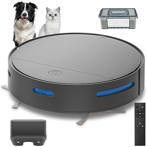 Robot Vacuum Cleaner, Upgraded 3500Pa Powerful Sunction Robot Vacuum with Remote Control,Automatic Self-Charging,Long Run Time,Slim,Quiet Robotic Vacuum Cleaner for Carpet Pet Hair