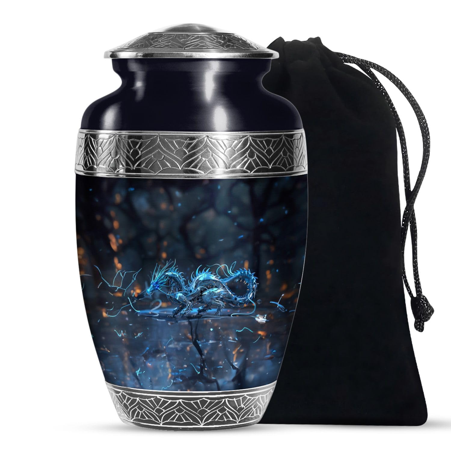 Dragon Urns, Purple Butterfly Mountain urn for Ashes for Women, Memorial urns for Human Ashes, Burial urns (Size -10 Inch), Decorative urns for Human Ashes, Large urns for Human Ashes Adult