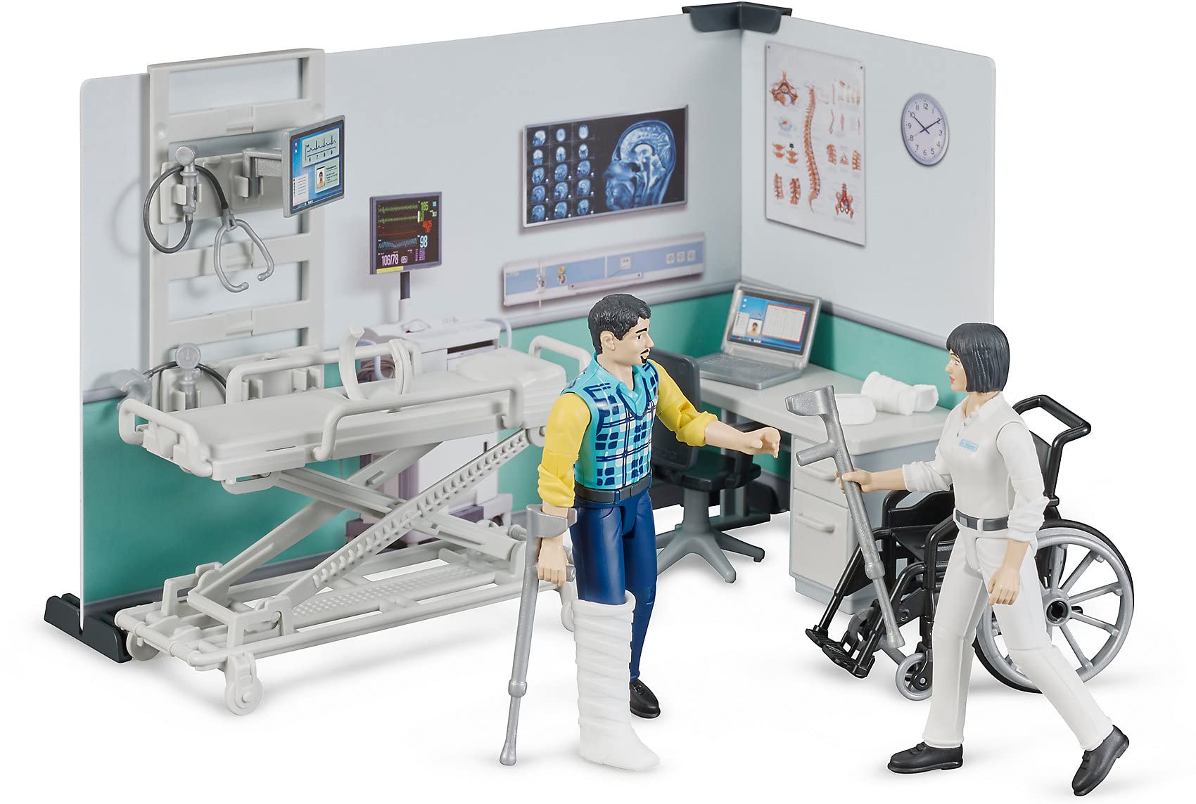 bruder 62711 - infermeria bworld, medico, paziente, attrezzatura medica, paramedico, servizio di soccorso