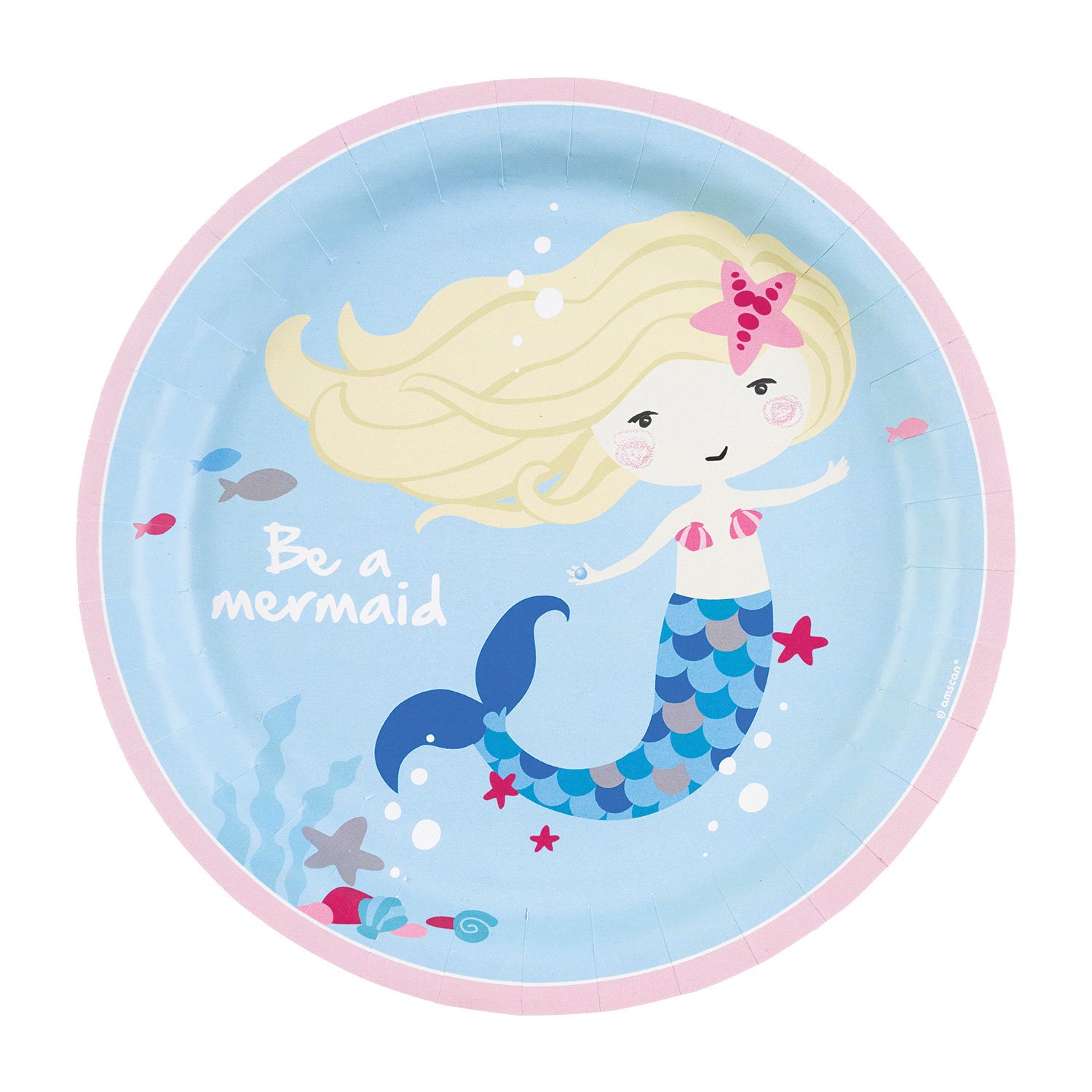 amscan 9903030 Be a Mermaid Paper Plates, 23cm, 8 Pcs