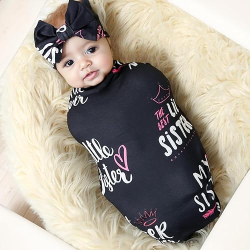 Miniatura 8 de Galabloomer Conjunto de diadema de manta para recién nacido, diseño de flores de bebé con lazo grande (rosa nostálgia)