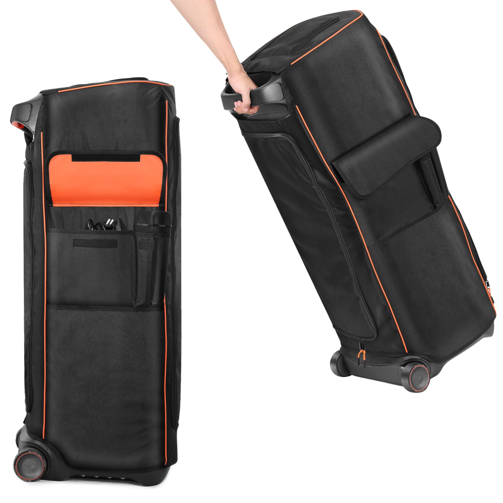 Lautsprecher-Schutzhülle für JBL Partybox Ultimate, Staubschutz, Aufbewahrung, Ladekabel, Mikrofone, Bluetooth, kabellose Audio-Reisetasche, Schwarz, Netztasche