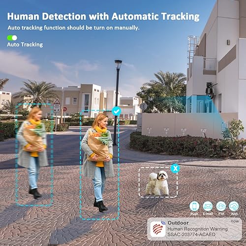 Miniatura 6 de Ctronics Cámara de seguridad metálica con zoom óptico de 5MP 30X WiFi 2.45Ghz al aire libre con crucero automático y zoom, cámaras de vigilancia de