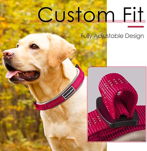 Miniatura 2 de AdventureMore Collar para perro pequeño, mediano y grande, de neopreno suave, acolchado, de nailon resistente, hebilla de liberación rápida,