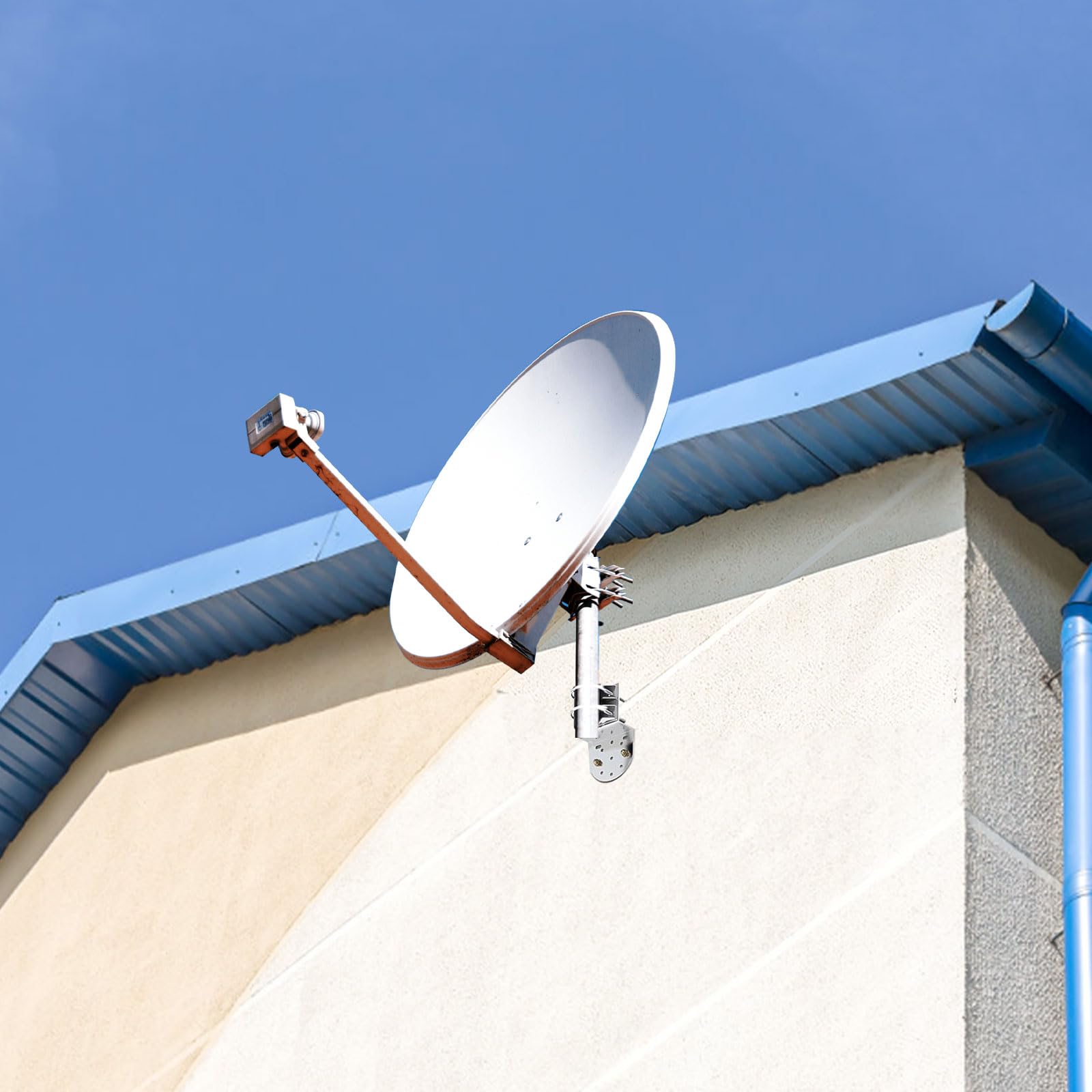 2 pezzi Supporto per pali per antenne con doppio bullone a U Morsetto per pali per antenne in Dacromet rivestito in ferro Supporto a ganascia a V per radio, parasole con diametro di 25-50 mm