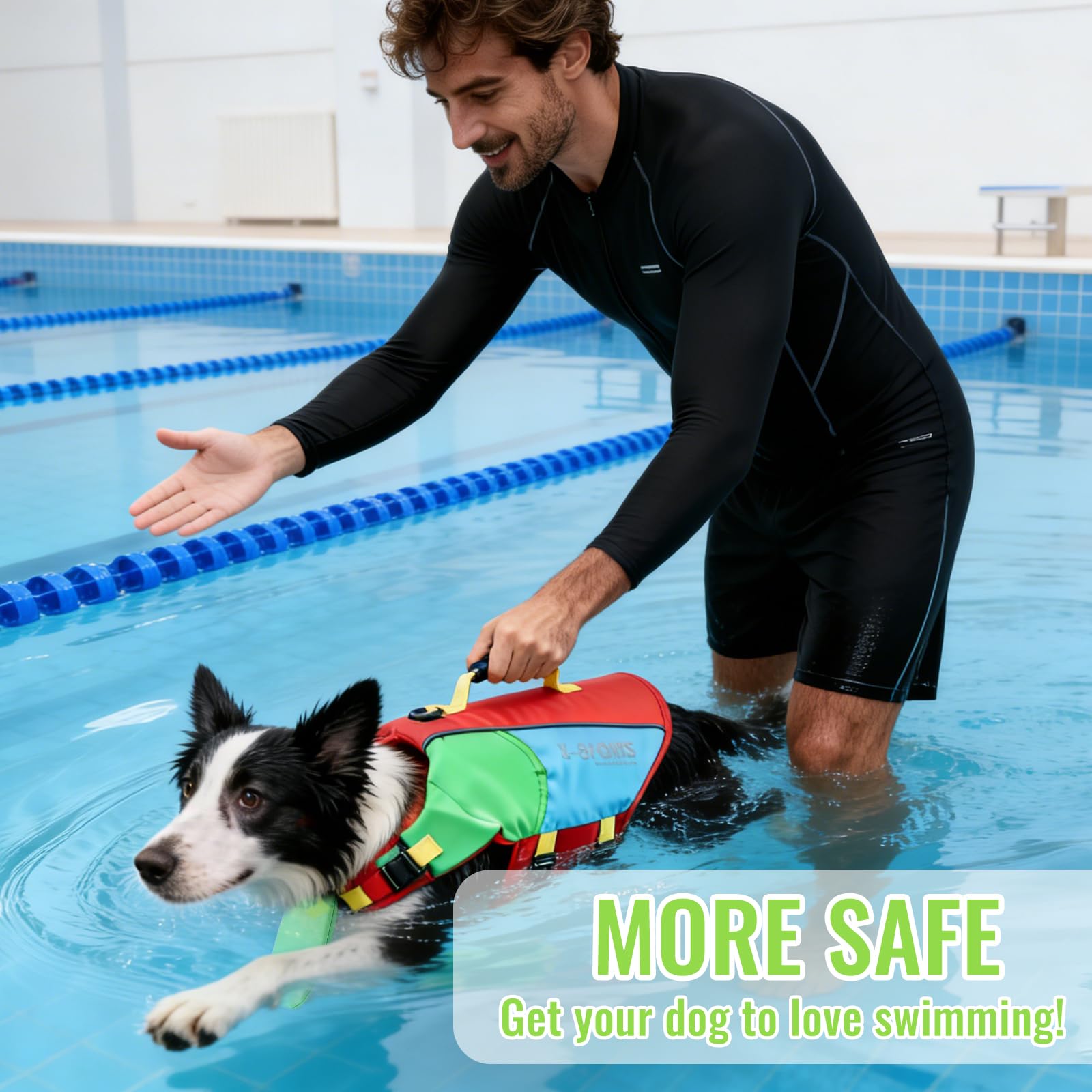 Schwimmweste Hund, Hundeschwimmweste,Rettungsweste (M)