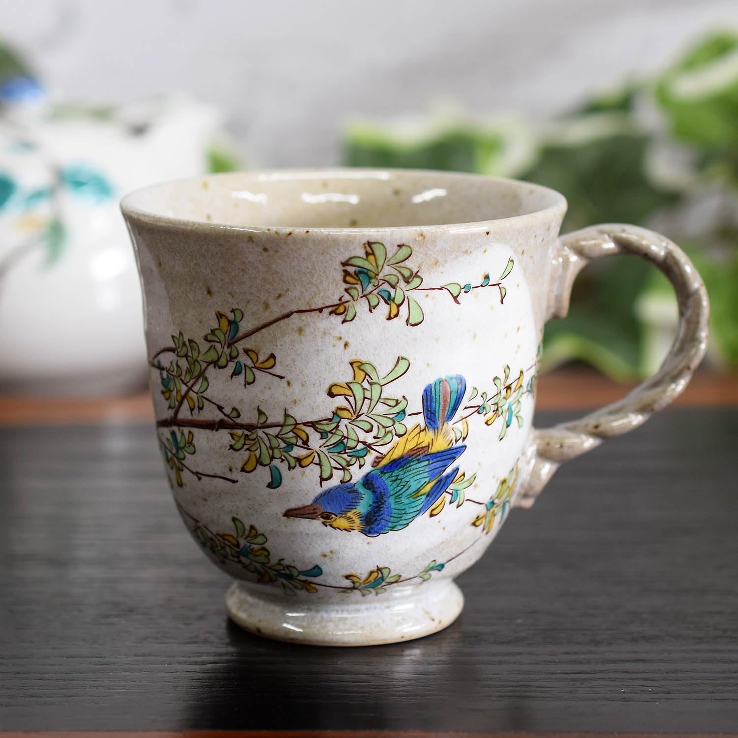 Amazon.co.jp: 和座の蔵 マグカップ 九谷焼 かわせみ 陶器 高級