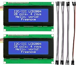 FREENOVE 2004 I2C IIC LCD Module (2 Pack), 20x4 Serial TWI Display, Compatible with Arduino Raspberry Pi Pico ESP32 ESP8266