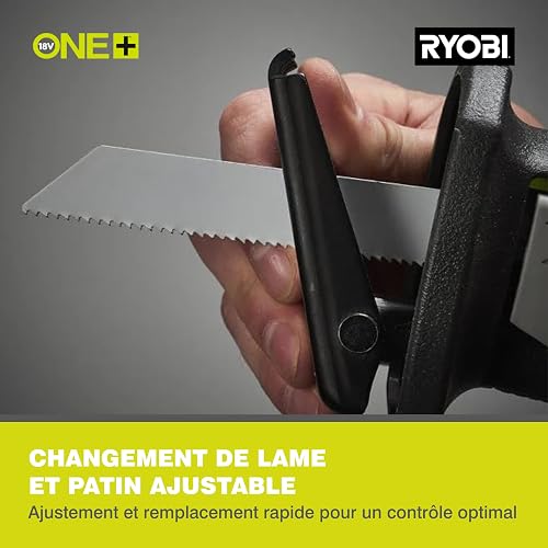 RYOBI - Scie Sabre Sans Fil 18V ONE+ R18RS-0 – Course 28mm, Fixation de Lame Sans Outil, Poignée Anti-Vibration – Idéale Démolition – Batterie Non Incluse - 2