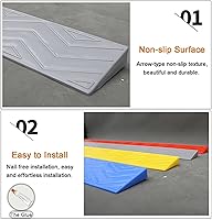 Vista 4 de Rampas para sillas de ruedas para el hogar, rampa de umbral de transición gris, rampa de umbral de elevación, rampa de umbral antideslizante