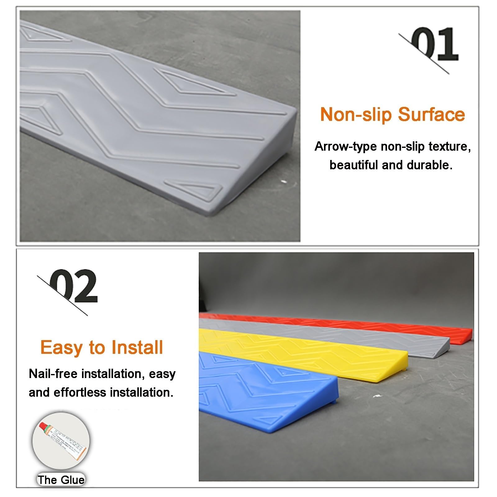 Rampa De Umbral Portátil Y Recortable (Altura Ajustable De 1 A 5,5 Cm) para Sillas De Ruedas; Apta para Puertas, Baños, Garajes Y Supermercados, Tanto En Interiores Beige 100x10x3cm