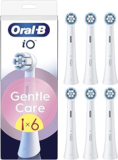 Oral-B Testine di Ricambio iO Gentle Care Bianche per Spazzolino Elettrico Oral B, 6 Testine Rotonde Autentiche per Gengive Sensibili, Setole angolate per rimuovere la placca