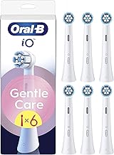 Oral-B iO Gentle Care White Replacement Heads for Oral B Electric Toothbrush, 6 Round Genuine Heads for Sensitive Gums, Angled Bristles to Remove Plaque