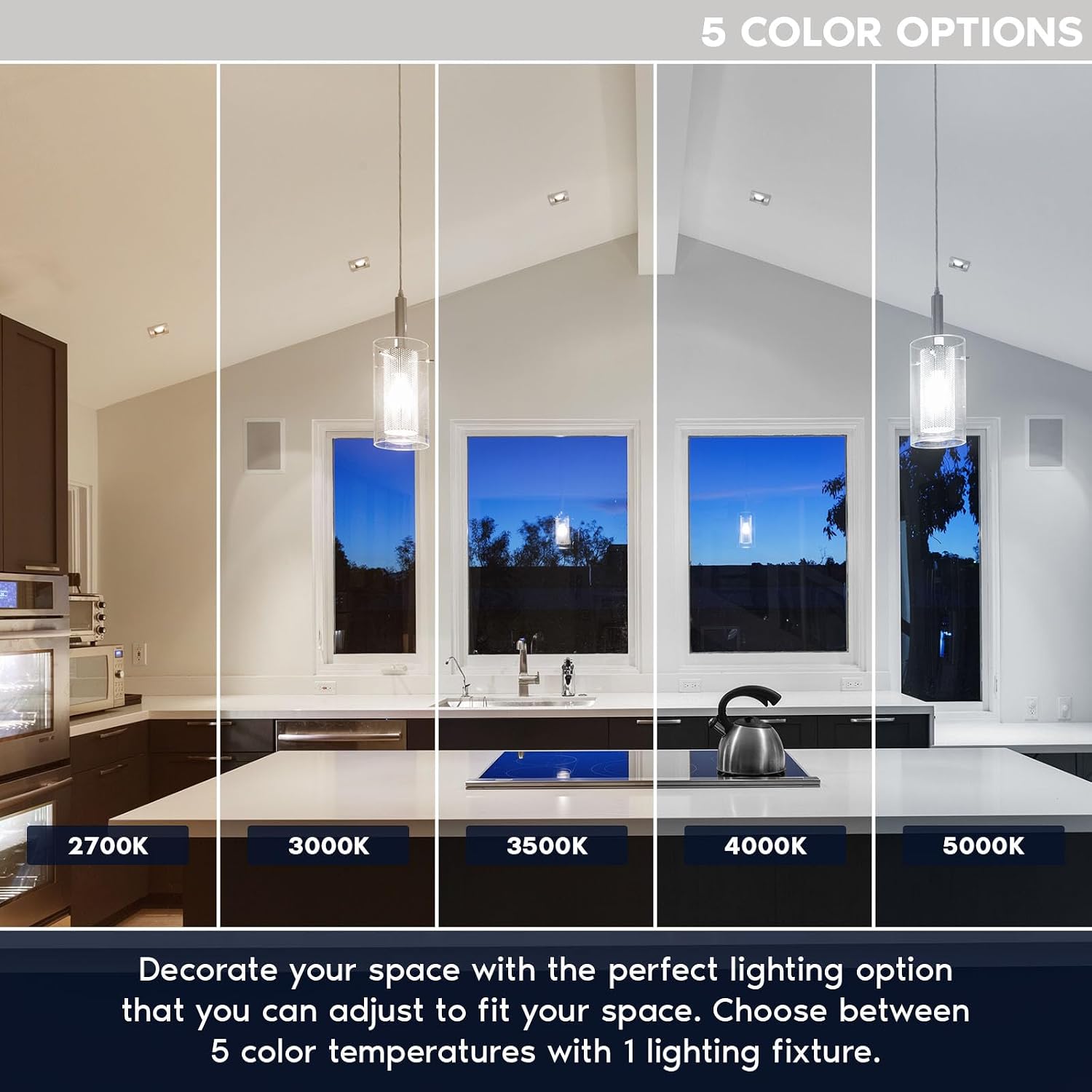 LUXRITE 6-Pack 4 Inch Square LED Recessed Lights with J-Box, 5CCT 2700K-5000K, 2 Hour Fire Rating, 15 Watts, 1000 Lumens, 60° Spotlight, Dimmable, IC Rated, Wet Rated, ETL - Brushed Nickel