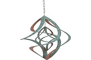 31061 Cosmix Wind Spinner, Double Helix, Copper & Patina