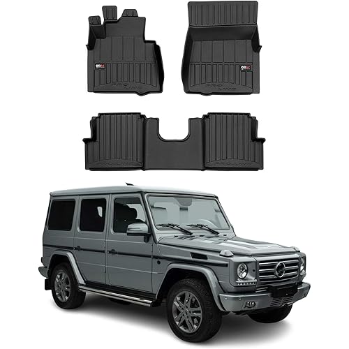 OMAC Premium Floor Mats for Mercedes G Class W463 1999-2018 Car Mats All Weather 3D Custom Fit Rubber Mat Waterproof Odorless TPE Floor Liners Laser Measured Non-Slip (Black)