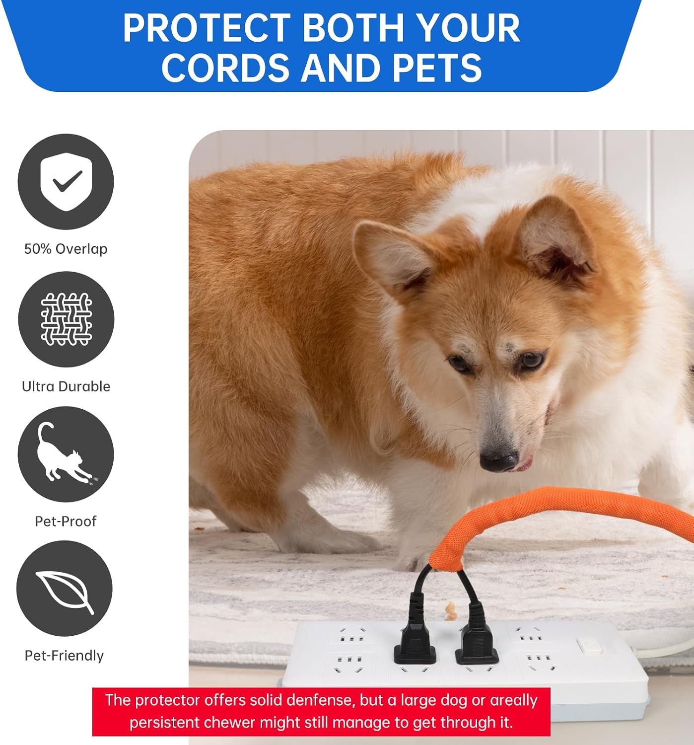 Split Braided Cable Sleeve，Flexible Wire Loom Tubing, Automotive Cord Protector Pet Proof, Cable Management for Computer TV Electric Wires Harness 16ft (Orange, 19mm（3/4")