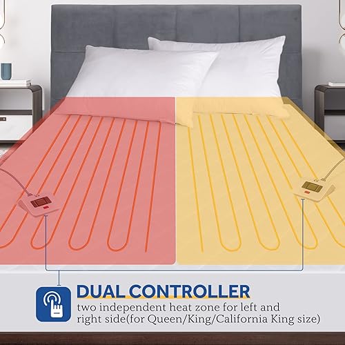 Miniatura 2 de Sealy Almohadilla de colchón calefactada tamaño Cal King de 72 x 84 pulgadas, funda de colchón eléctrica acolchada de lujo con 10 ajustes de calor y