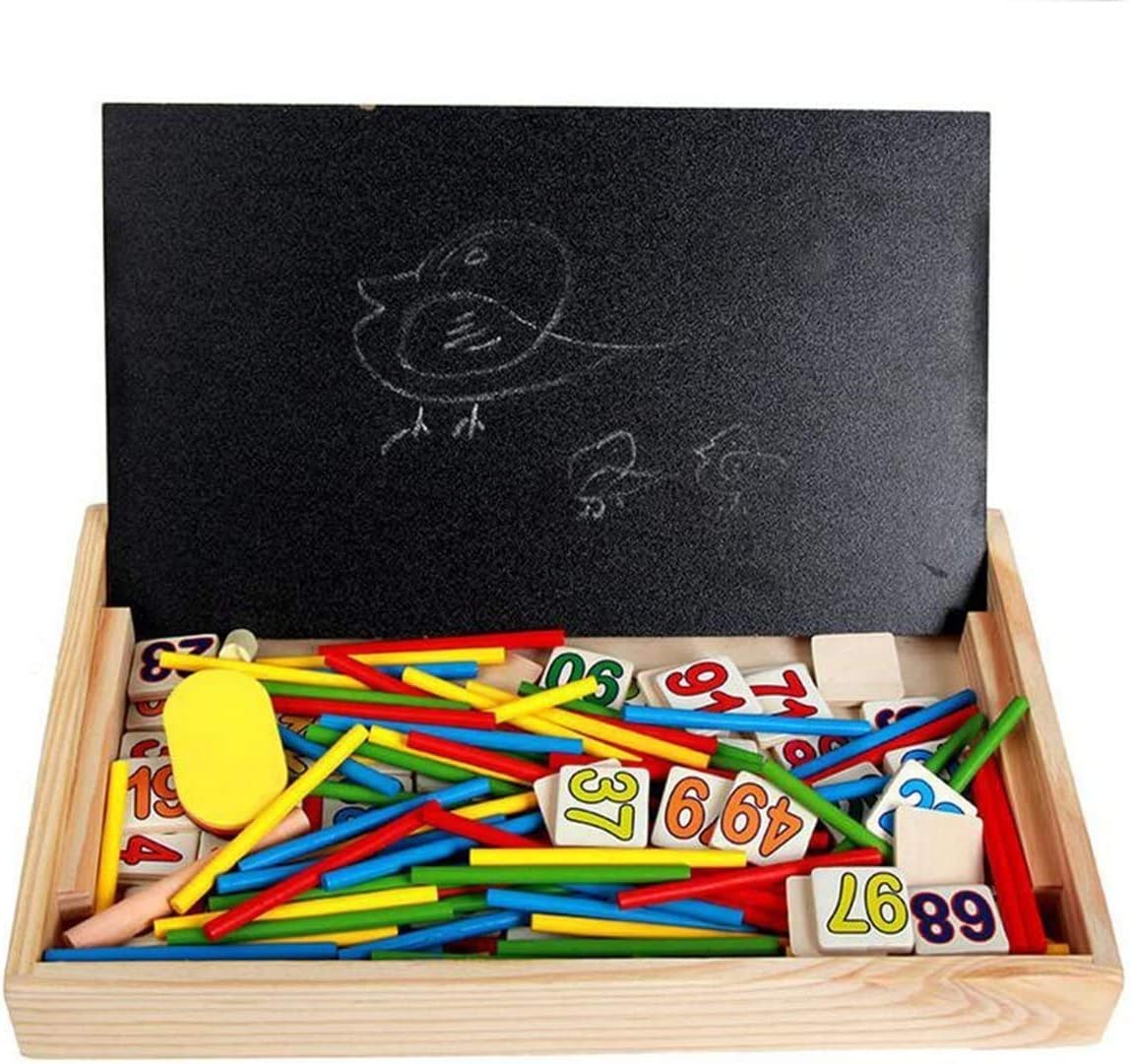 Brigamo2-in-1 Drawing Board & Calculation Board for Children with Clock, Calculation Aid and Shelf