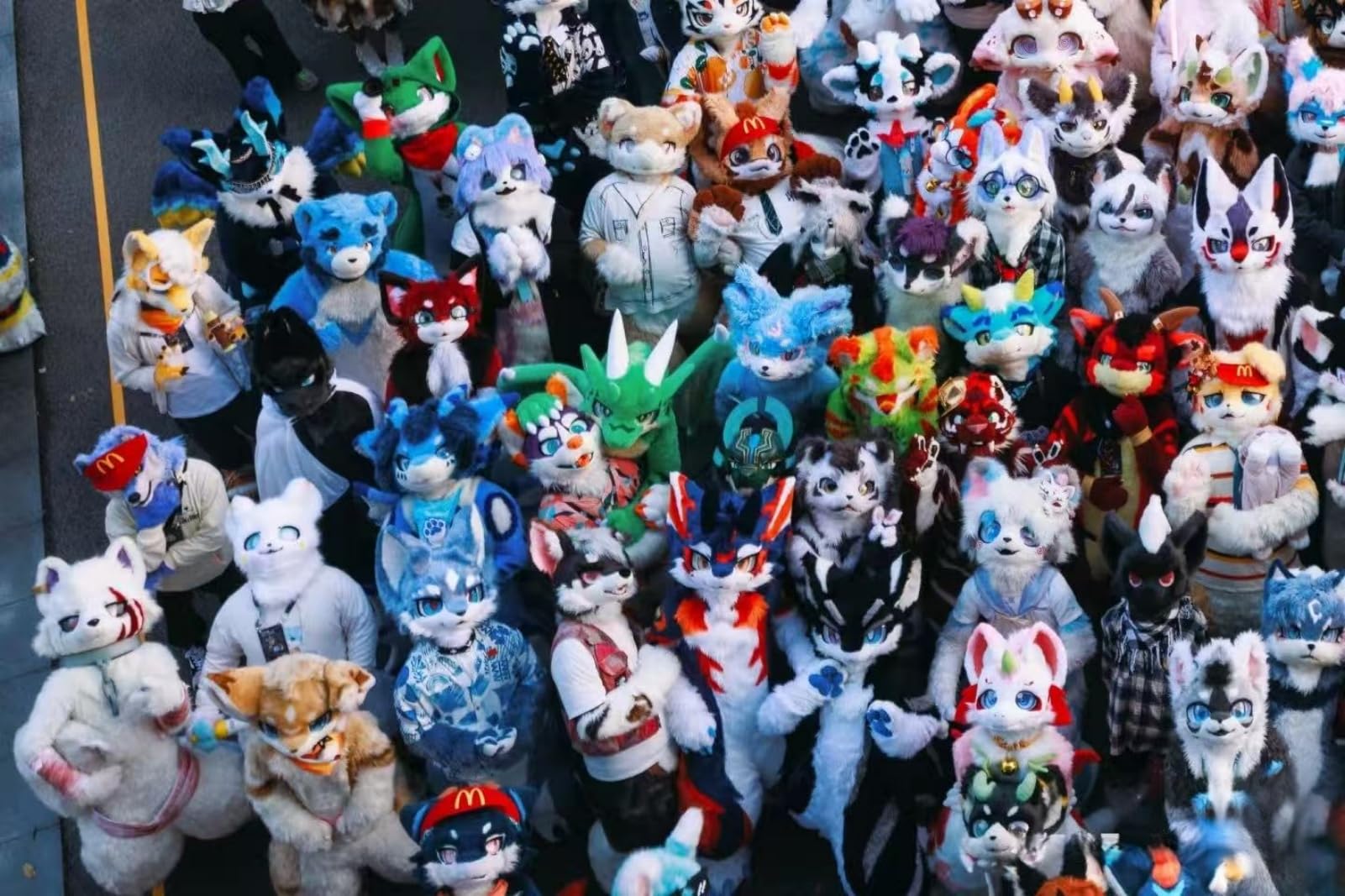 Częściowy zestaw Fursuit, czarny biały kot lis futrzana głowa łapy ogon zestaw do cosplay