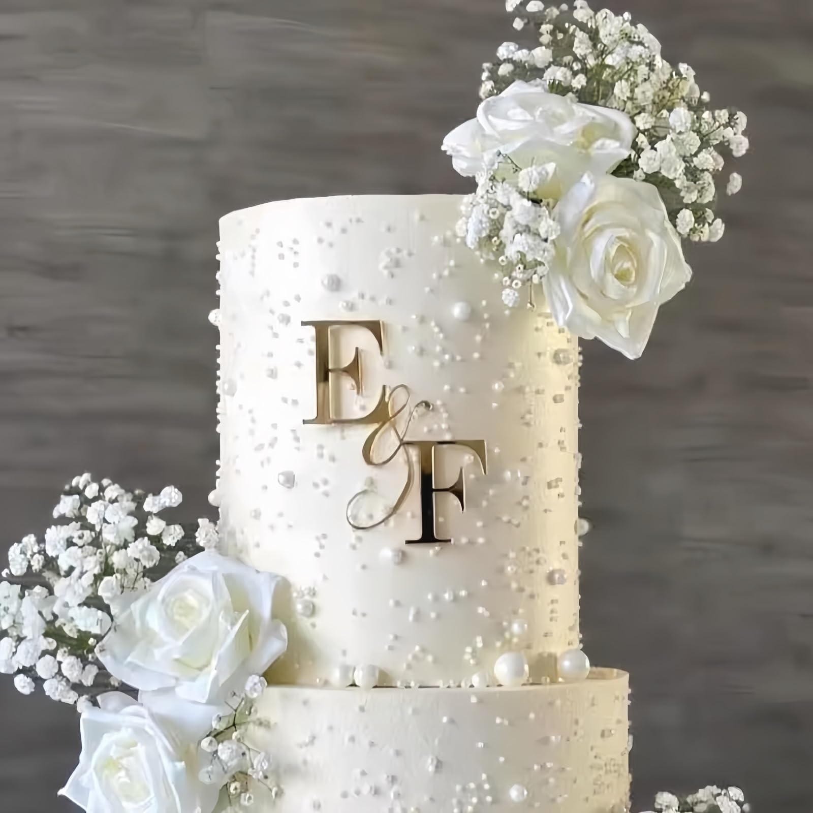 Personalised Name Initials Cake Toppers, Multicolour Mirror Acrylic Wedding Cake Decor, Custom Name Letters Cake Decoration Anniversary Birthday, Diy Sign