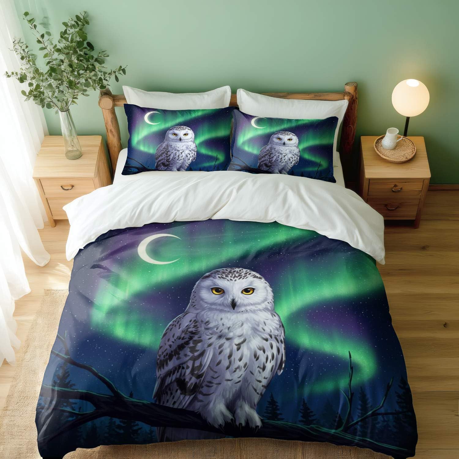 Parure de lit hibou au clair de lune pour créer une ambiance cocooning hivernale