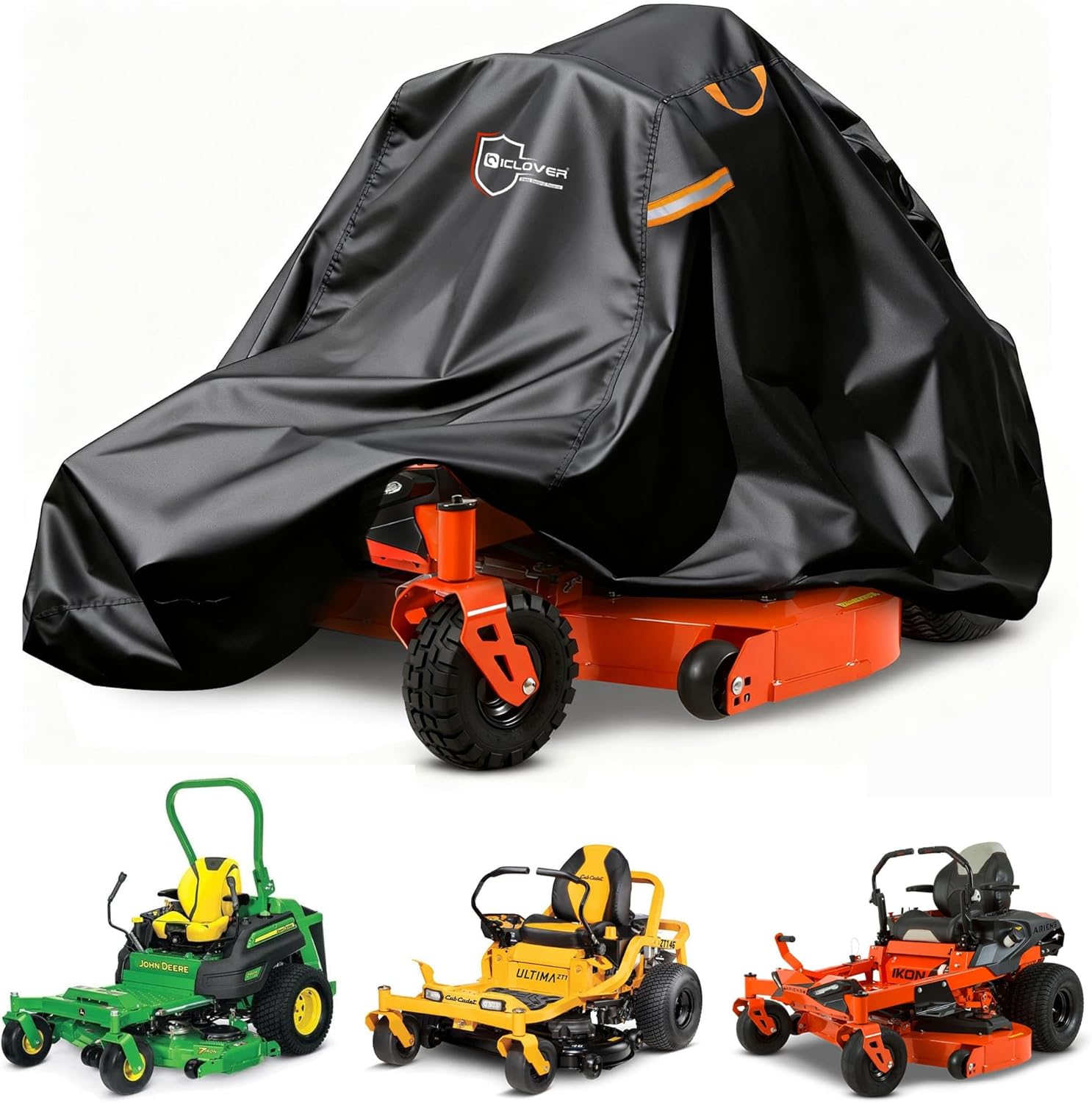 IC ICLOVER Zero Turn Mower Cover, Universal Fit Decks Up to 60", 600D Waterproof Riding Lawn Mower Cover for Outdoor Storage, Zero-Turn Tractor Covers for All-Weather Protection Against UV,Rain,Dust